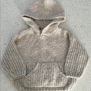 Zara Cozy Cream Hooded Sweater